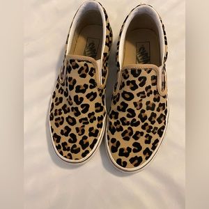 Leopard vans slip ons